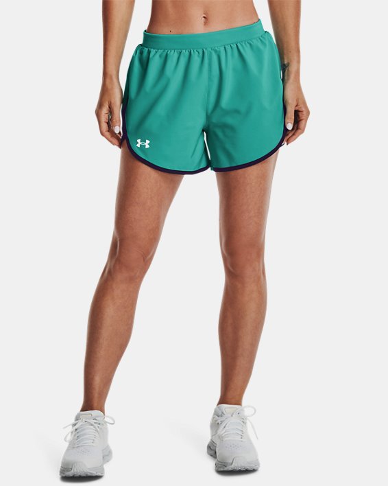 Women's UA Fly-By Elite 5'' Shorts, Green, pdpMainDesktop image number 0
